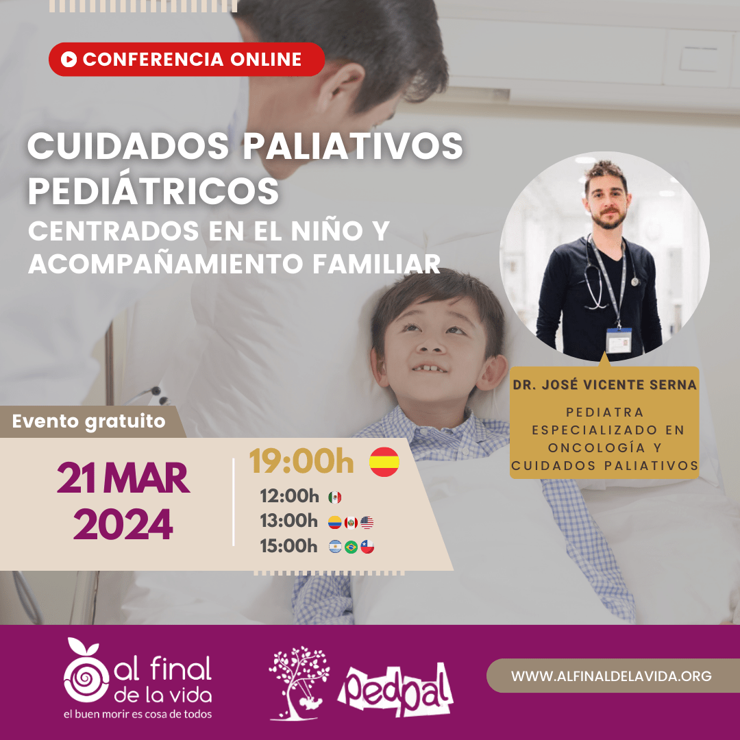 Cartel conferencia marzo 2024 sobre Cuidados paliativos pediátricos